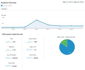 Google Analytics graph - the week of the launch